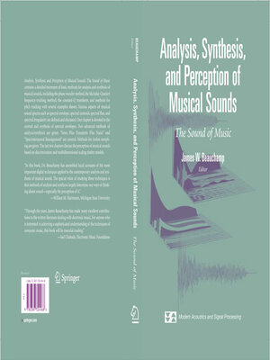 cover image of Analysis, Synthesis, and Perception of Musical Sounds